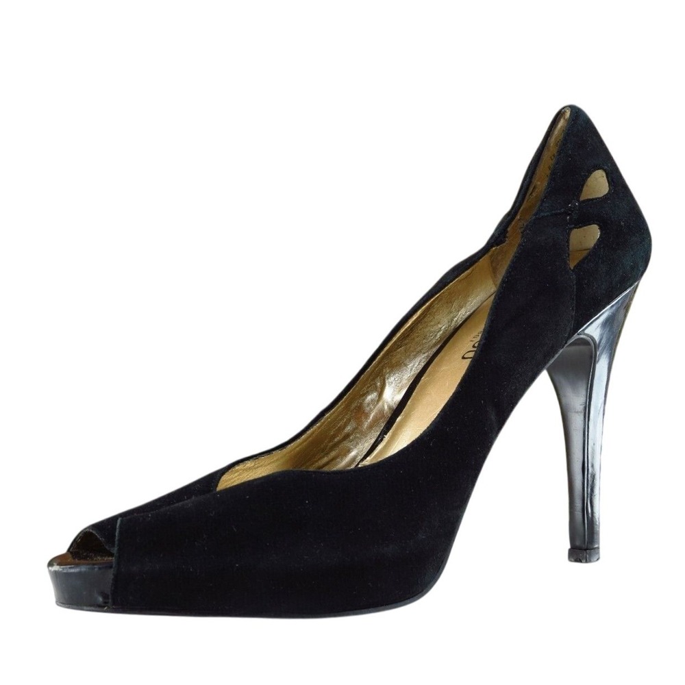 BISOU BISOU‎ Women Sz 8.5 M Black Platform Leather Shoes
